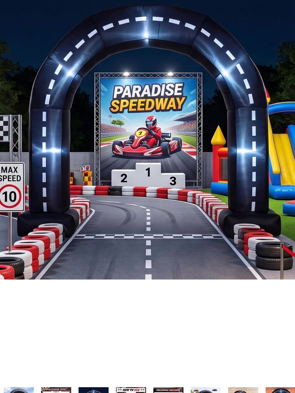Inflatable Race Track Archway - Black
